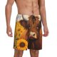 thumbnail image 2 of Fotbe Countryside Sunflower Cow Pantalones Cortos de Pijama para Hombre, Ropa de Dormir, Pantalones de Pijama Cortos para Hombre-3X-Large, 2 of 6