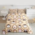 thumbnail image 2 of Manfei Cute Ghost Queen Comforter Set,Happy Halloween Bedding Sets,White Beige Bedding Comforter Set For Teens,Ultra Soft Home Decor Reversible,3pcs, 2 of 8