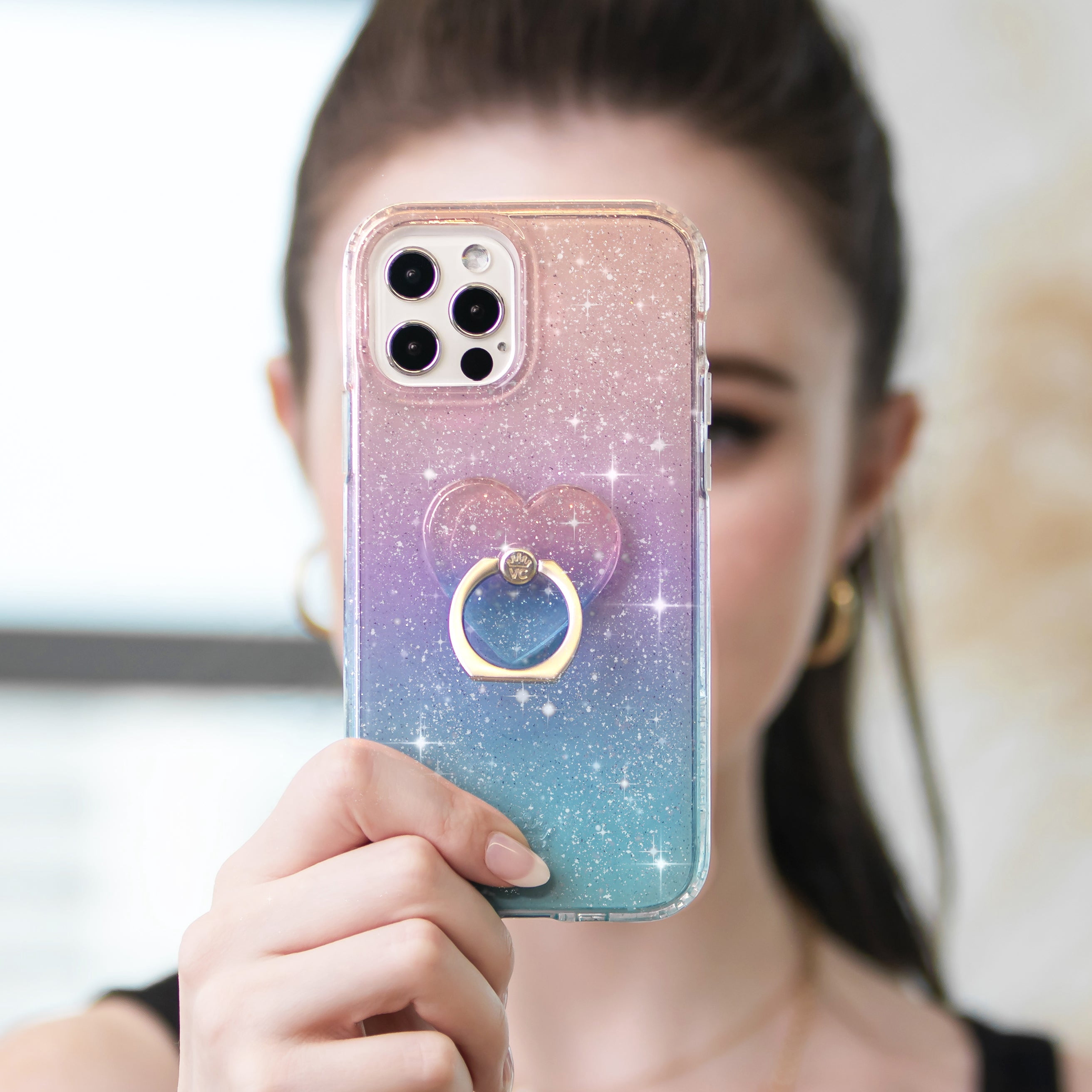 VELVET CAVIAR for iPhone 11 Case Glitter - Clear Colorful Protective Case for Women - Ombre Blue Purple Stardust
