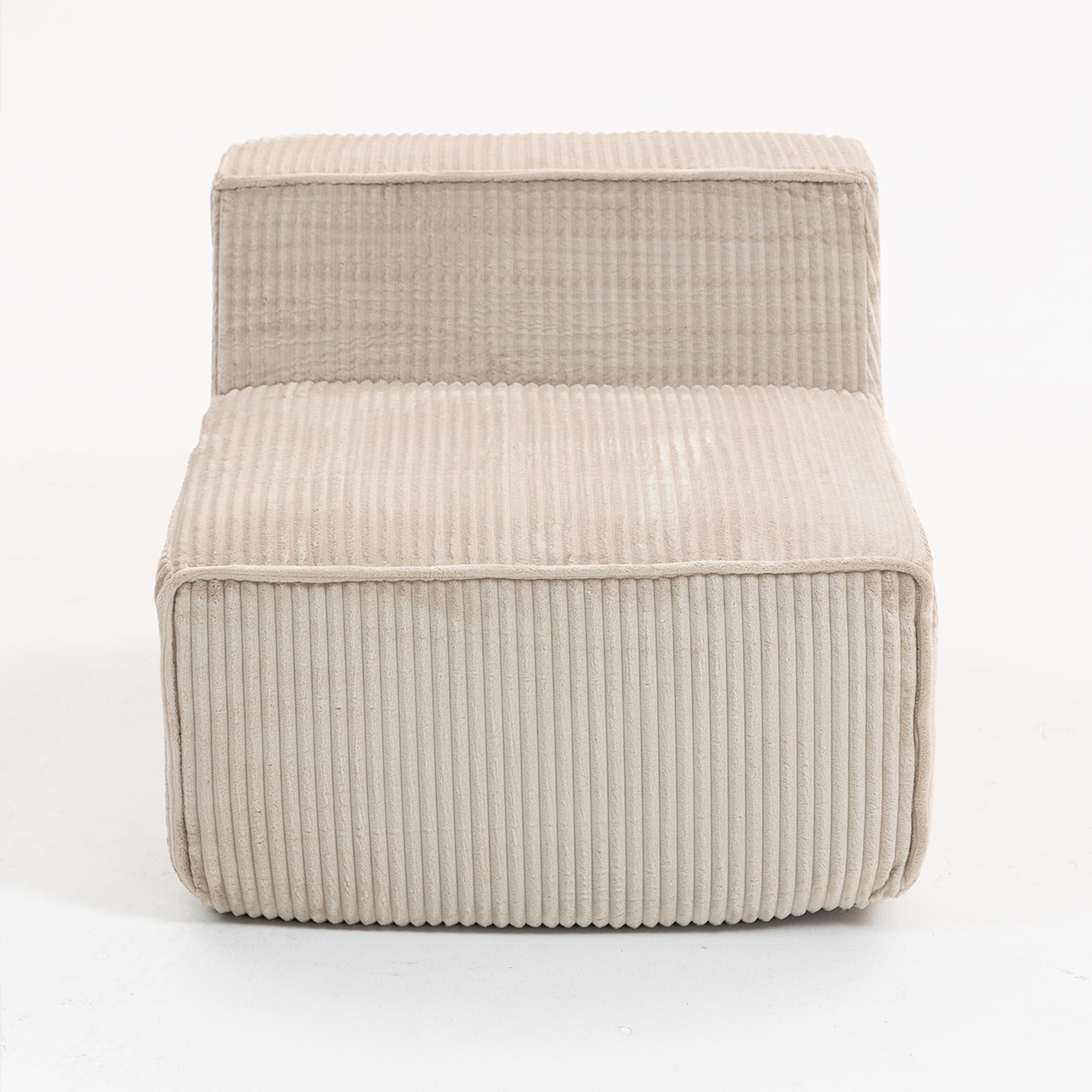 Demi Bonn 111" Modular Sectional Sofa Couchesk, Corduroy 3 Seat Couch Memory Foam Couches for Living Room, Cloud Couch, Beige