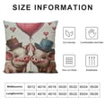 thumbnail image 5 of Creowell Pig Throw Pillow Cover Cartoon Piggy Characters Pillow Covers Pillowcovers Square Throw Pillowcover  for Living Room Bedroom Car Decor Be My Valentine White, 5 of 5