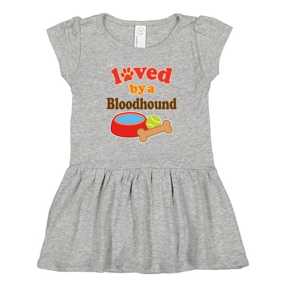 Inktastic Bloodhound Loved by a (Dog Breed) Girls Toddler Dress
