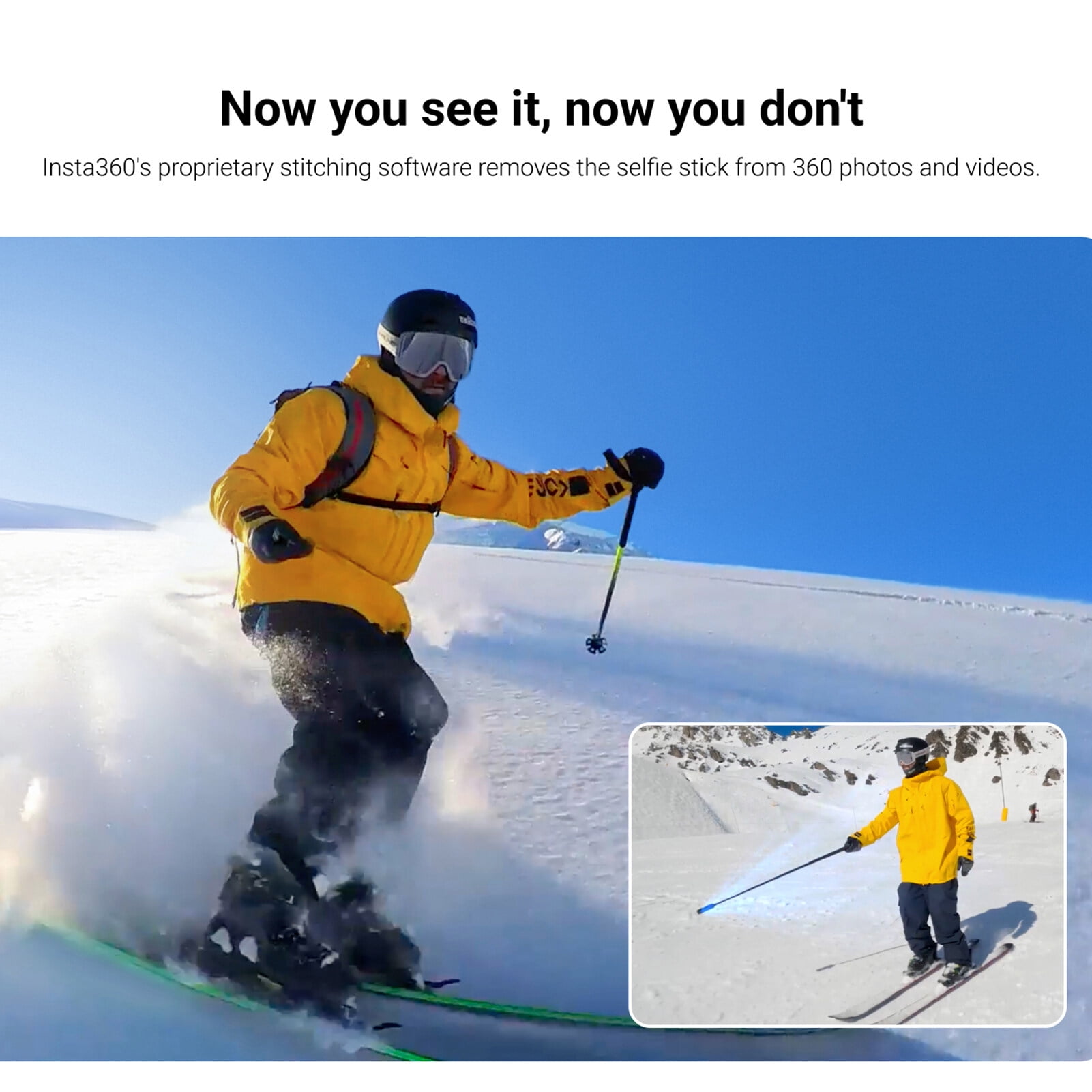 Insta360 Invisible Long Lasting Extension Selfie Stick 360 Camera