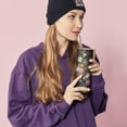 thumbnail image 2 of Grey Canis Floral 20 oz Black Insulated Stainless Steel Tumbler, 2 of 7