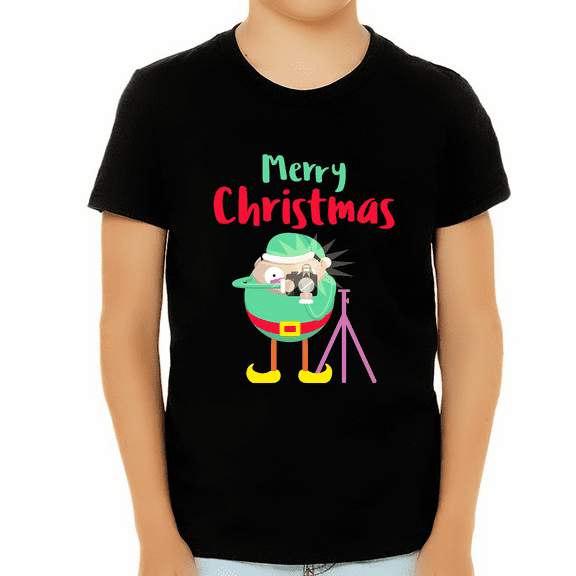 Funny Elf Christmas Gifts for Boys Funny Christmas Shirts for Boys Christmas T-Shirt Kids Christmas Shirt