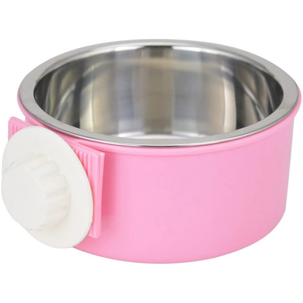 Crate Dog Bowl, Removable Stainless Steel Water Food Feeder Bowls Cage