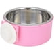 thumbnail image 1 of Jaula colgante para mascotas Cuenco extraíble de acero inoxidable Cuenco de agua para alimentos Comedero de animales pequeños para perros y gatos rosados JAMW Sencillez, 1 of 5
