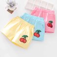 thumbnail image 4 of Odeerbi Toddler Girls Summer Cotton Shorts 2025 Casual Sequins Fruit Summer Shorts Elastic Outwear Hot Pants Solid Color Versatile Pants Blue 2-3 Years, 4 of 4