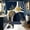 Navy Blue, variant on Navy Blue Bathroom Shower Curtain Sets with Rugs, Dark Blue Mid Century Modern Shower Curtain and Bath Mat Set Masculine Mens Bathroom Decor 4 Piece with Toilet Lid Cover