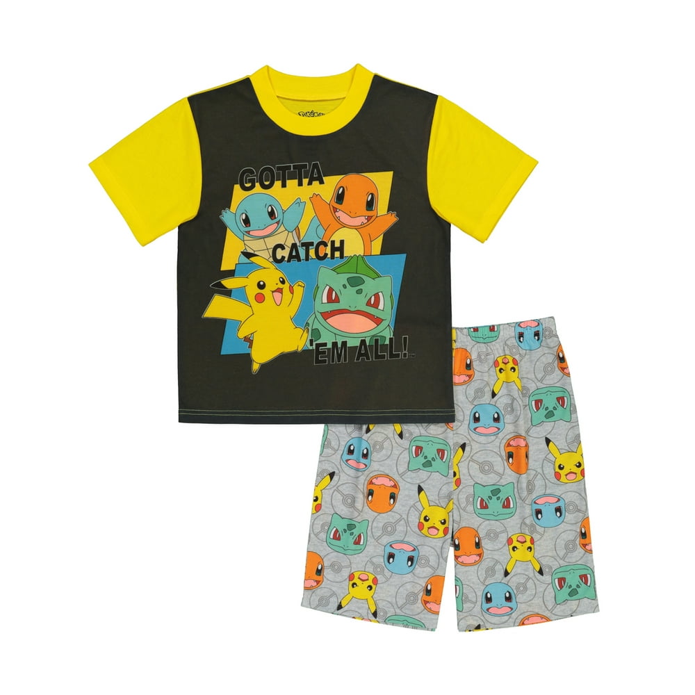 Pokémon - Pokemon Boys Pajamas 2pc PJ Set Kids Sleepwear, 4-10, Yellow ...