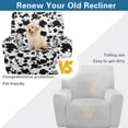 thumbnail image 3 of SCRAWLGOD Cow Print Splash Black White Recliner Covers Recliner Stretch Sofa Slipcover Reclining Couch Chair with Pocket 4-Piece Lazyboy Recliner Cover Furniture Protector for Living Room, 3 of 7