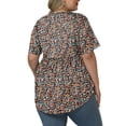 thumbnail image 6 of Women's Plus Size Summer Tops 2025 Peplum Shirts Casual Button Up Flowy Comfy V Neck Floral Blouses Xl YH004, 6 of 6