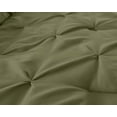 thumbnail image 6 of Chezmoi Collection Berlin Olive Green Pinch Pleat Queen Comforter Set, 3-Piece, Soft Pintuck, Lightweight All Season Microfiber Bedding, 6 of 9
