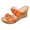 Orange, variant on Women's Platform Wedge Sandals Open Toe Cork Heels Comfortable Slip on Platform Slides Casual Dressy Summer Beach Vacation Shoes Orange Size 9