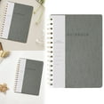 thumbnail image 2 of Goohae A5 Wirebound Notebook, Pu Leather Twin-Wire Notebook, College Ruled with Inner Pockets, 160 Pages Business Journal, Laying Flat Binding, Gray A5 Spiral Notebook, 2 of 9