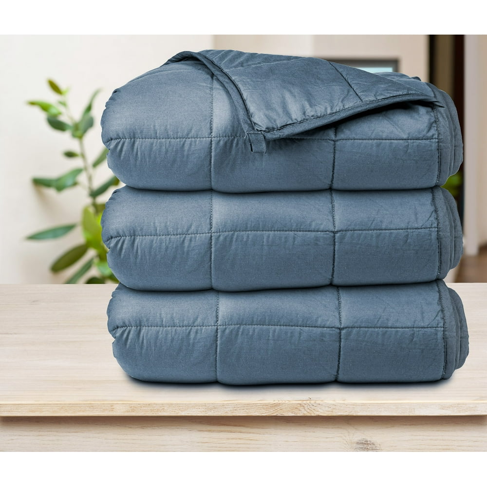Cotton Weighted Twin Blanket 7lb Gray Weighted Blanket 48"72