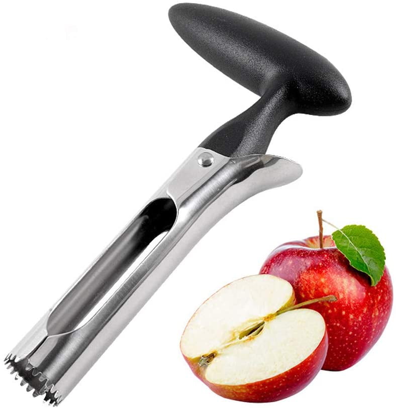 Apple Corer Remover With Food Grade Stainless Steel Sharp Serrated Blade Ergonomic Anti Slip Handle Apple Seed Remover For Home Kitchen Black Walmart Com Walmart Com