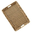 thumbnail image 6 of (2 pack) Better Homes & Gardens Beige and Black Resin Rattan Rectangular Serving Tray, 6 of 8