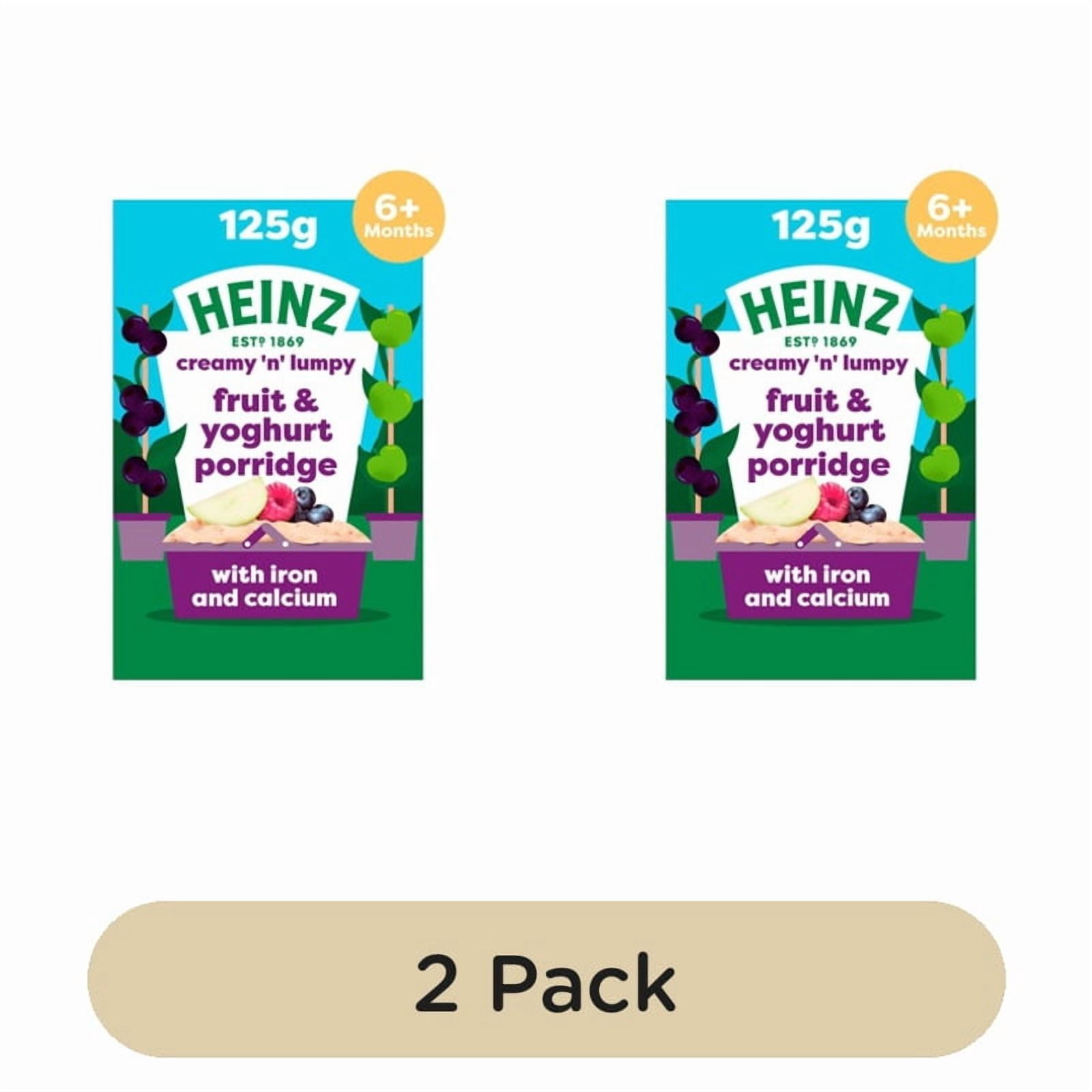 Heinz Fruit Yogurt Porridge Baby Food 6+ Months 125g, British Import (Pack of 2)