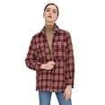 thumbnail image 5 of Giolshon Women Plaid Button Down Shirt Long Sleeve Blouses Jacket Casual Shacket Tops Spring Coat, 5 of 6