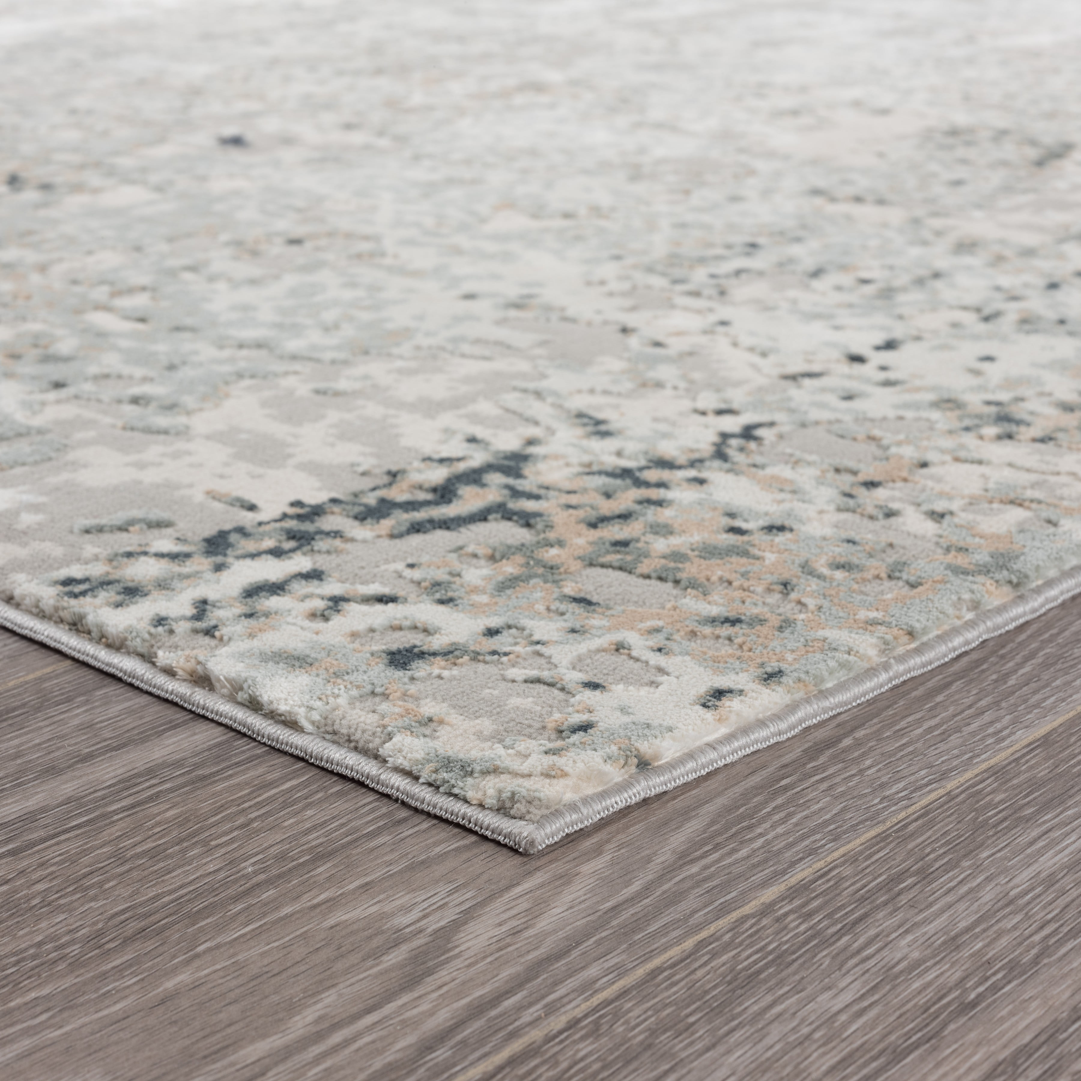 Ox Bay Silas 4' x 6' Gray/Cream Geometric Trellis Indoor Area Rug, Polyester, Durable and Easy Care