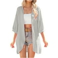 thumbnail image 2 of Women Cardigans Fashion Summer Women Casual Cardigan Solid 3/4 Sleeve Beach Cover Up Cardigans for Women Trendy Fall Cardigans for Women Fall Cardigan Women's Cardigans Lightweight, 2 of 7