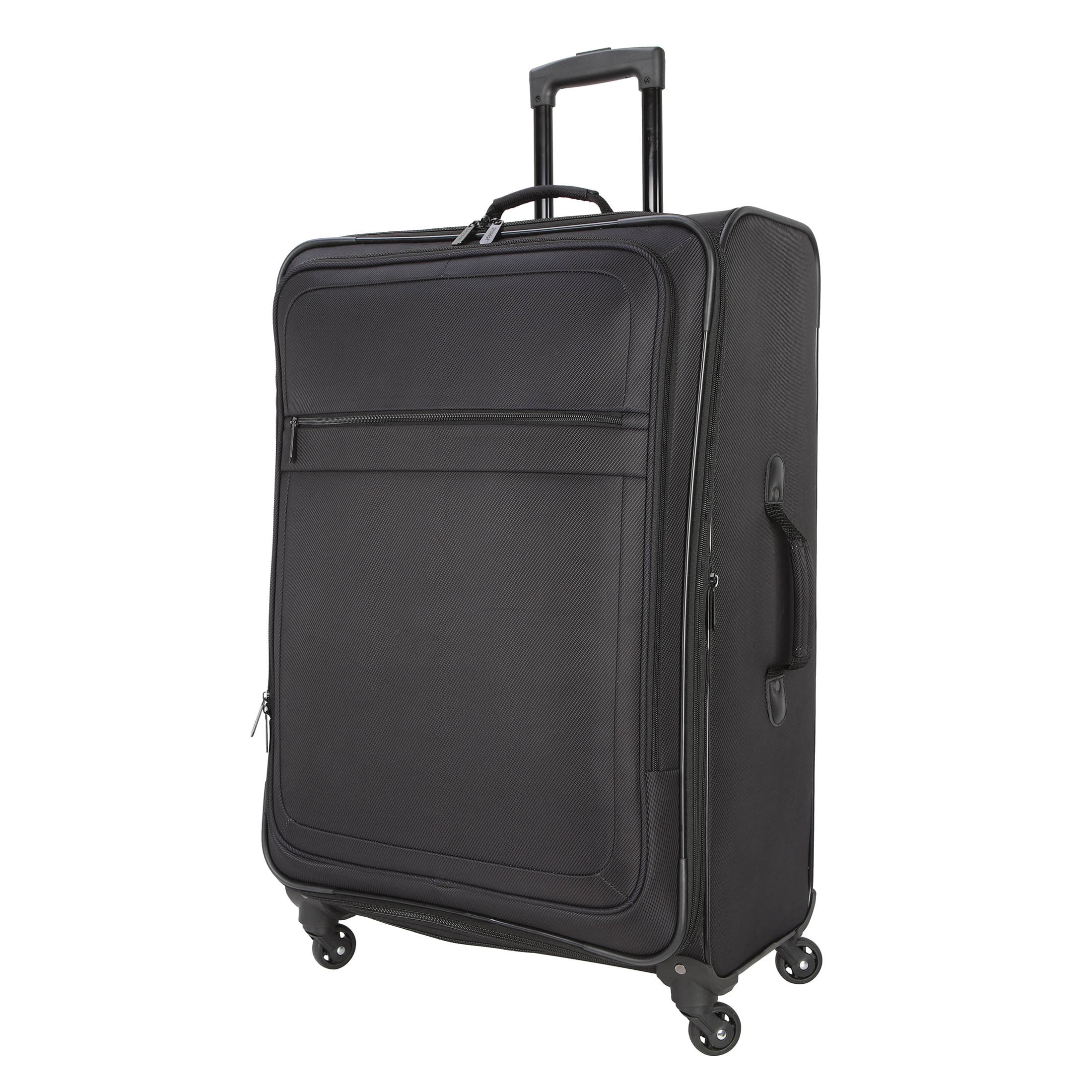 Protégé 2-piece Softside Luggage Set, Includes 28-inch Checked and 20-inch Carry-on Luggage, with 360 Spinner Wheels and Organizer Pockets, Rich Black