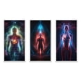 thumbnail image 2 of Designart "Ethereal Body Glowing Light Awakening II" Robot Framed Wall Art Set Of 3 - Blue Modern Frame Canvas Set For Living Room Decor, 2 of 6