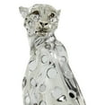 thumbnail image 4 of 7" x 16" Silver Polystone Leopard Sculpture, by DecMode, 4 of 8