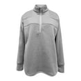 thumbnail image 5 of Dazajoo Womens Solid Half Zip Mock Neck Sports Sweatshirt Oversized Long Sleeve Pullover Tops with Thumb Holes,Gray,XXL, 5 of 10