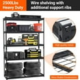 thumbnail image 2 of Ataucjin Garage Shelving, Heavy Duty Garage Shelving 48" L x 18" W x 72" H, 2500lbs Load Bearing Storage Shelves Adjustable, Durable Metal Storage Shelves, Easy Assemble for Garage, Basement, 2 of 9