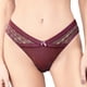 thumbnail image 4 of Bragas ahuecadas Tangas de mujer Bragas ahuecadas T Back Bragas de cintura baja Tanga de encaje cómoda con lazo Jujube Red L ANGGREK Otros, 4 of 6