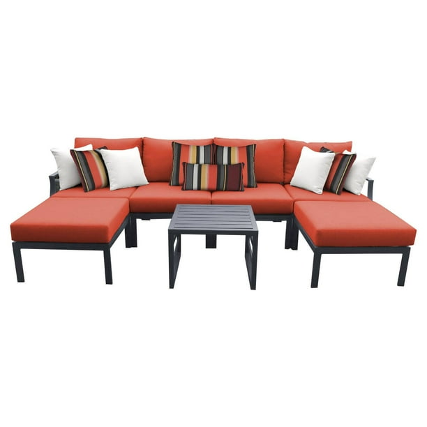 Tk Classics Lexington 07a 7 Piece Aluminum Outdoor Patio Conversation Set Walmart Com Walmart Com