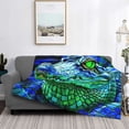 thumbnail image 2 of Balery Colorful Stained Glass Crocodile Manta de Franela con Dibujo, Lujo Ultra Suave y Cálido, Antipelusa y Resistente a las Arrugas para Cama, Sofá, Camping -60"x50", 2 of 6