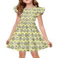 thumbnail image 2 of CCRFTGI Easter Dresses for Girls Size 10-12 Cute Easter Egg Print Flutter Sleeve Fashion A-Line Sundress Holiday Summer Girls School Outfit for Kids Yellow 12-13 Years, 2 of 5