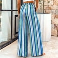 thumbnail image 4 of Lumtrix Striped Pants Women Summer Lounge Wide Leg Slacks Casual High Waist Trousers with Pockets Blue 2XL, 4 of 7