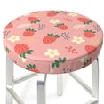 thumbnail image 3 of Gukieu Strawberry Floral Print Round Chair Cover, Dust-proof and Non-slip Bar Chair Protective Cover, Suitable for Bars, Restaurants, Offices-13 inch, 3 of 7