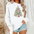 thumbnail image 5 of Uootdi Christmas Long Sleeve Gift Sweatshirts for Women Crewneck Christmas Gnome Wine Glass Cute Santa Hat Xmas Tree Graphic T-S hirts, 5 of 6