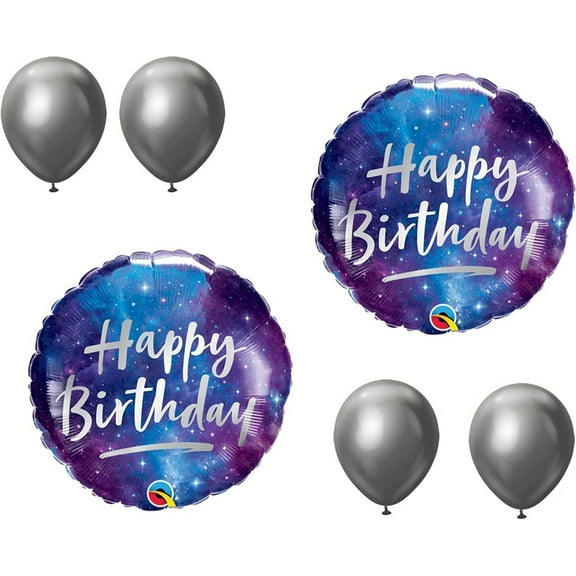 LOONBALLOON Alien, Space, Earth Theme Balloons - 18 Inch Birthday Galaxy Decorations