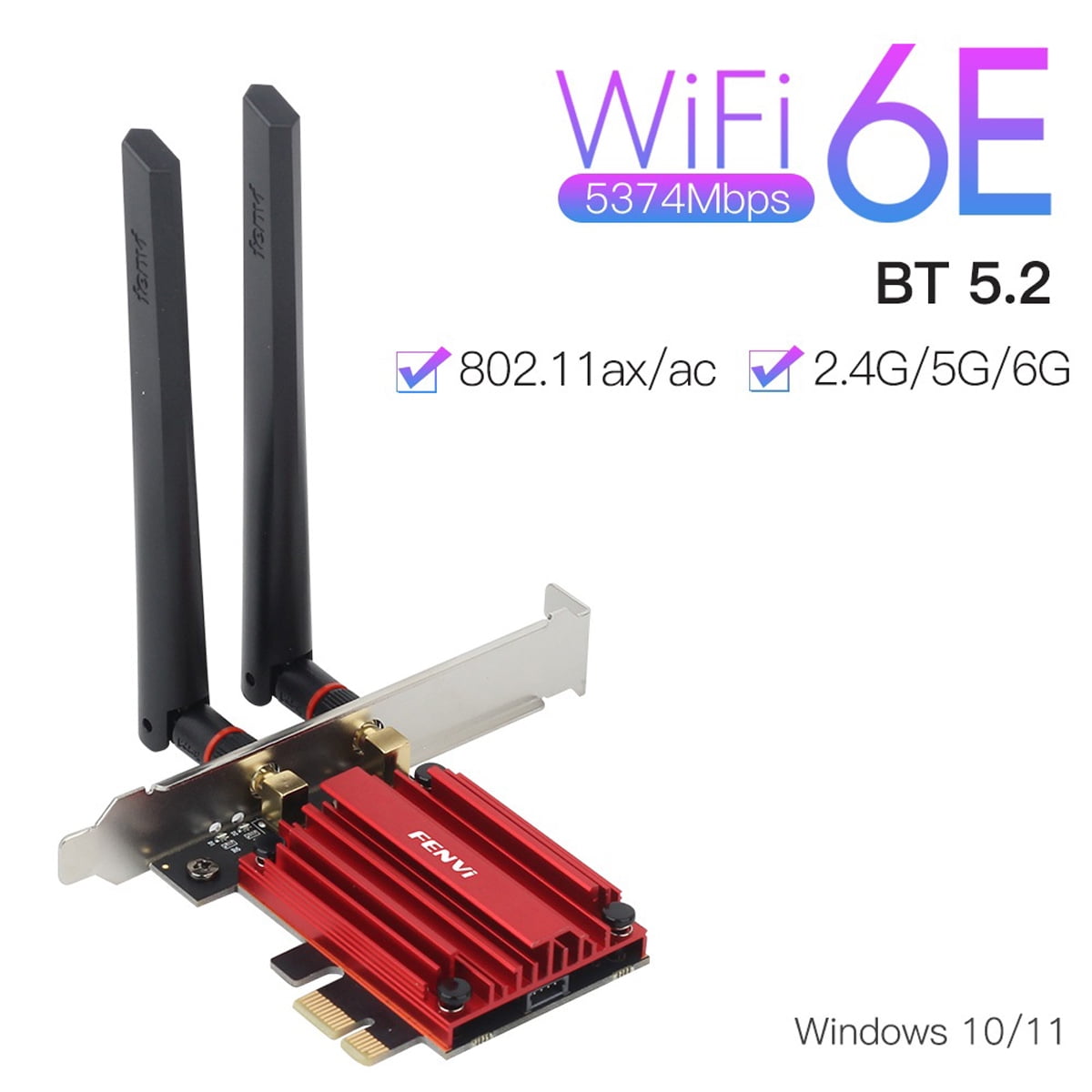 Fenvi PCIe WiFi 6E Card, Intel AX210, Tri-Band, Bluetooth 5.3