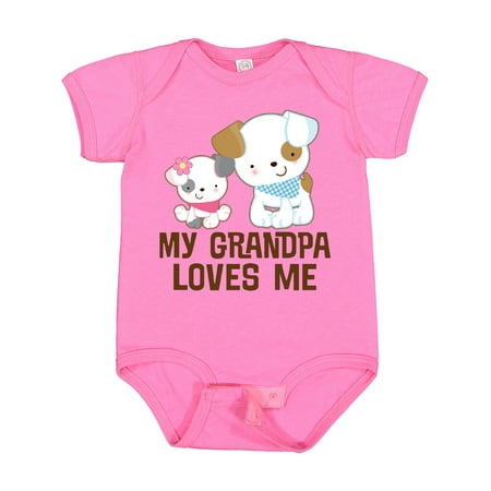 

Inktastic My Grandpa Loves Me Girls Gift Baby Girl Bodysuit