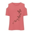 thumbnail image 3 of Kiijoy Toddler Girls Cold Shoulder T-Shirt Butterfly Print Short Sleeve T Shirt, Sizes 3-12, 3 of 5