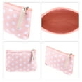 thumbnail image 3 of 1 Pc Women Durable Dots Cosmetic Bag for Travel Vacation Bathing Wedding Pink Canvas, 3 of 3