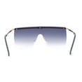 thumbnail image 4 of Flat Top Half Metal Rim Oversize Rectangle Shield Mob Sunglasses Gold - Smoke, 4 of 4