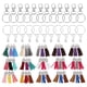 thumbnail image 3 of 1 juego de materiales para llaveros con borlas multicolores, kit de bricolaje, llavero con adorno, 3 of 6