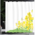 thumbnail image 3 of Ambesonne Green White Shower Curtain, Spring Rapeseed Hills, 69"Wx70"L, Mustard Yellow, 3 of 4