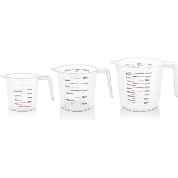 Appletofu Plastic Measuring Cup BPA-Free - Set of 3 (250ml 500ml 1000ml)