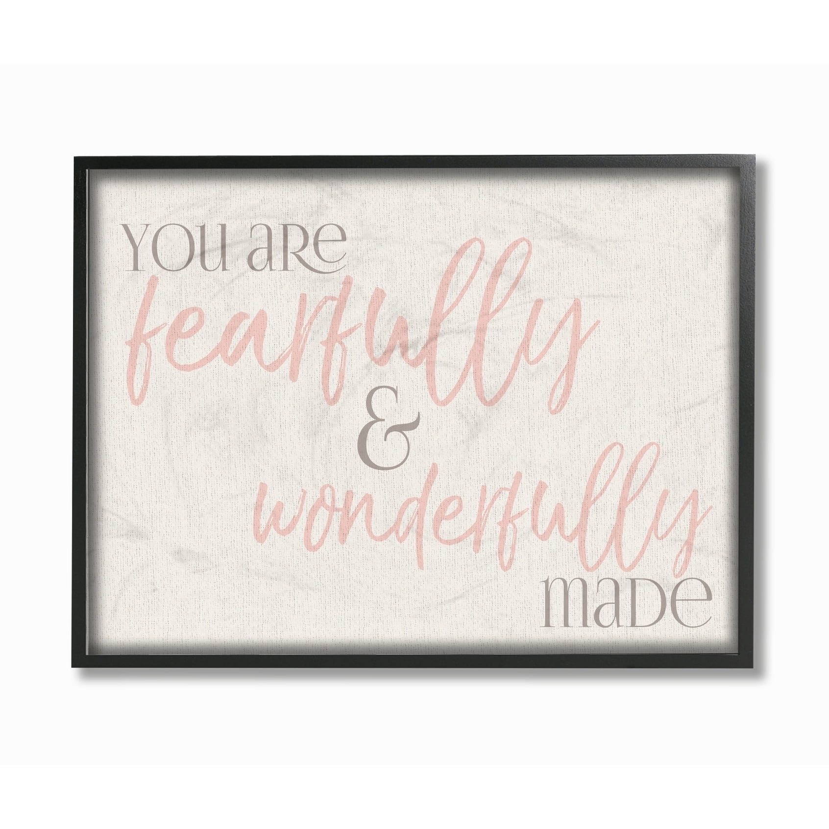 The Kids Room by Stupell Fearfully Wonderfully Made Pink Typography Framed Giclee Texturized Art, 11 x 1.5 x 14