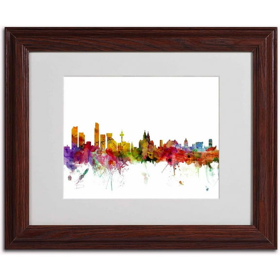Trademark Fine Art "Liverpool England Skyline" Canvas Art by Michael Tompsett, Wood Frame