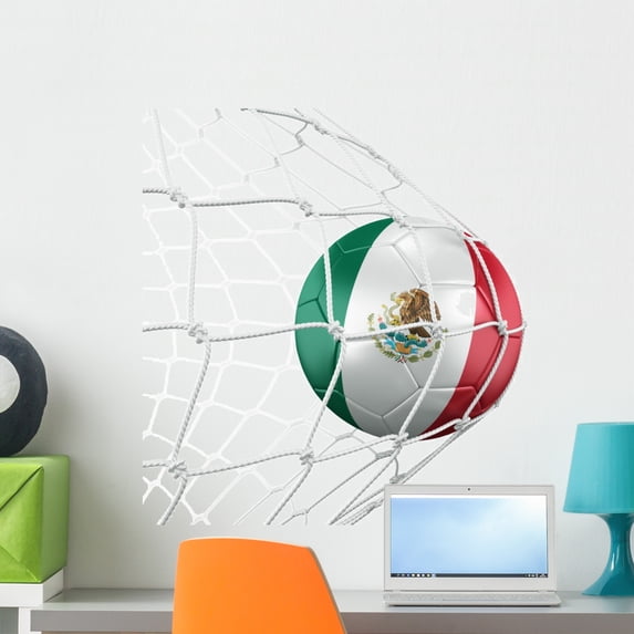 Soccerball Net Wall Decal by Wallmonkeys Peel and Stick Graphic (24 in H x 22 in W) WM303593